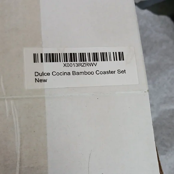 Dulce Cocina Bamboo Coaster Set Of 6 With Holder - Picture 2 of 3